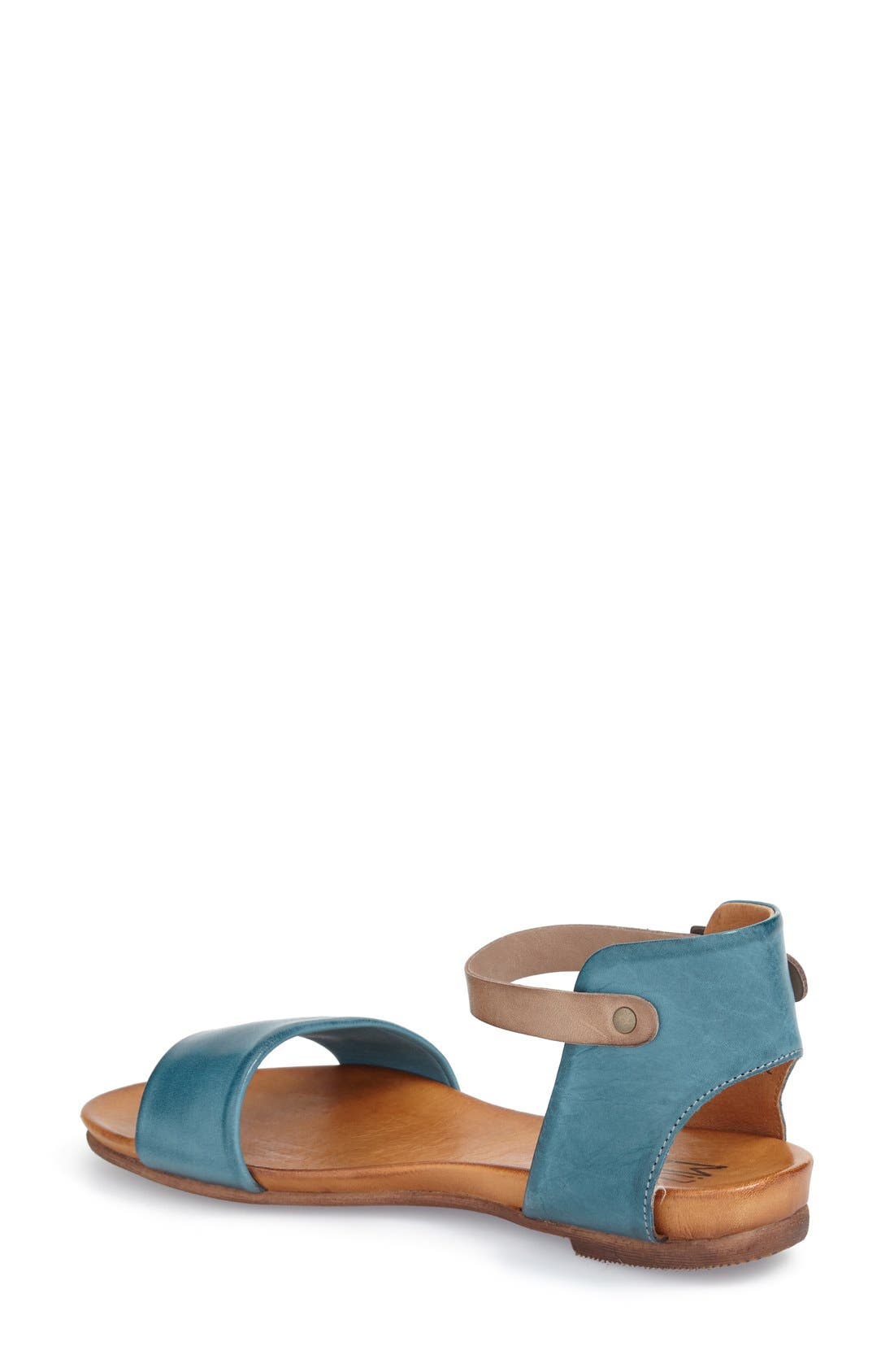 Alanis Flat Sandal, Alternate, color, MARINE LEATHER