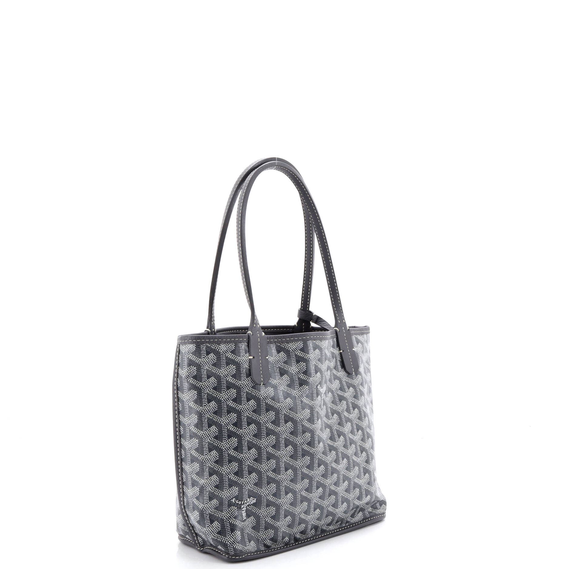 Pre-Owned Goyard Anjou Reversible Tote Coated Canvas Mini, Alternate, color, Gray