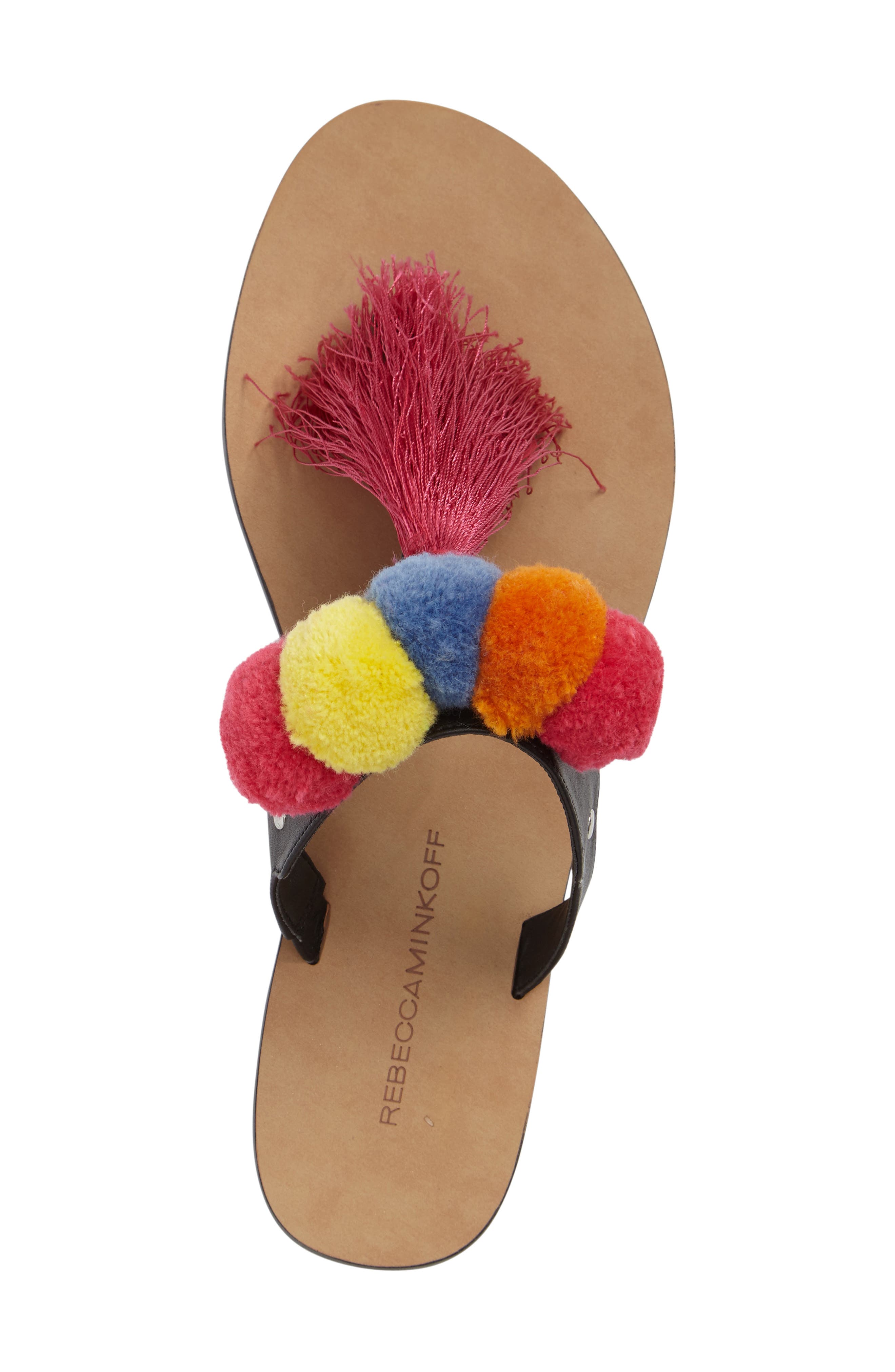 Rebecca Minkoff Erika Pompom Tassel Sandal, Alternate, color, 