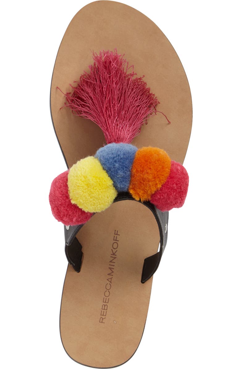 Rebecca Minkoff Erika Pompom Tassel Sandal, Alternate, color,