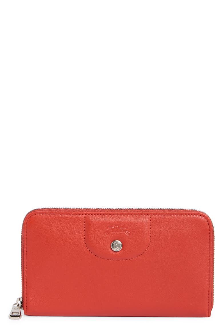 Le Pilage Cuir Zip Wallet, Main, color, SAFFRON