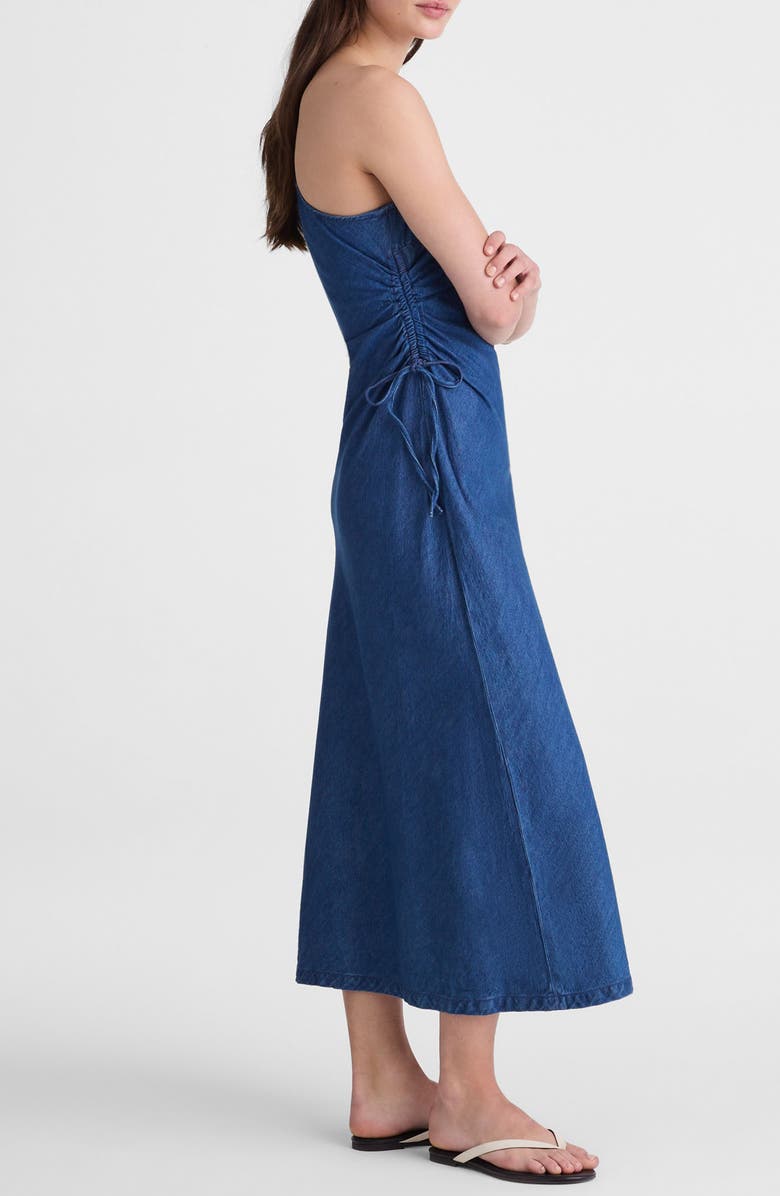 Madewell One-Shoulder Denim Maxi Dress, Alternate, color, Marina Blue