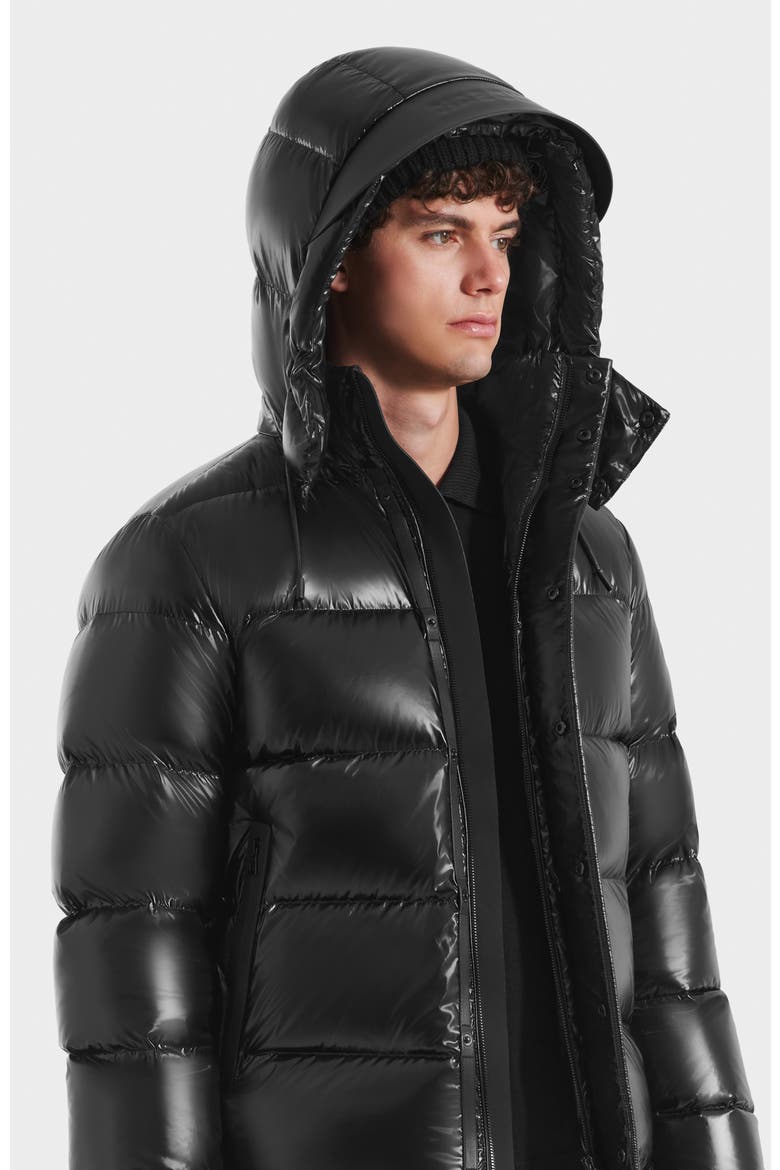 Joel Glossy Down Puffer Jacket, Alternate, color, Black