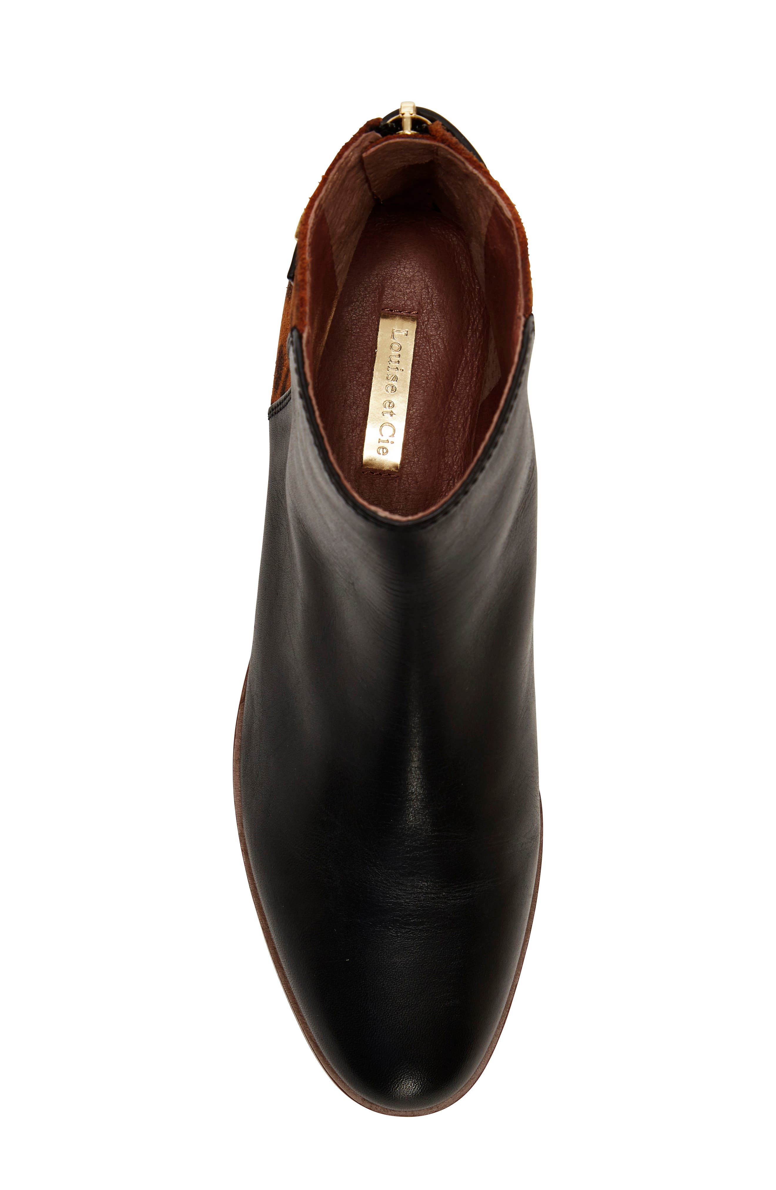 Tangie Bootie, Alternate, color, BLACK LEATHER/ ANIMAL PRINT
