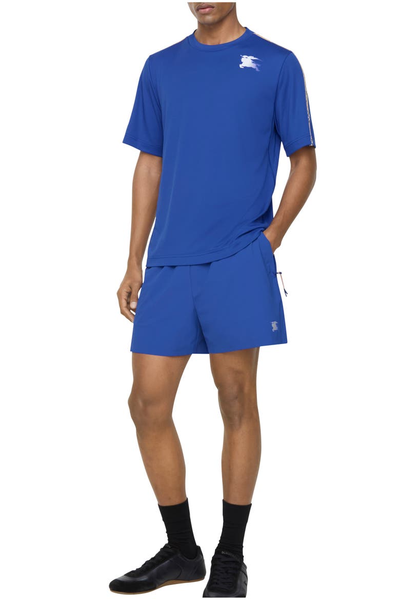 Check Trim Stretch Nylon Shorts, Main, color, Knight blue
