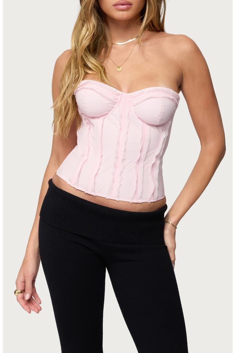 Naliah Raw Edge Underwire Crop Top, Main, color, LIGHT-PINK