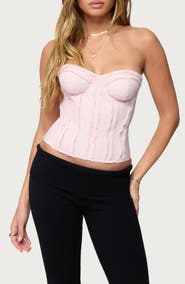 EDIKTED Naliah Raw Edge Underwire Crop Top