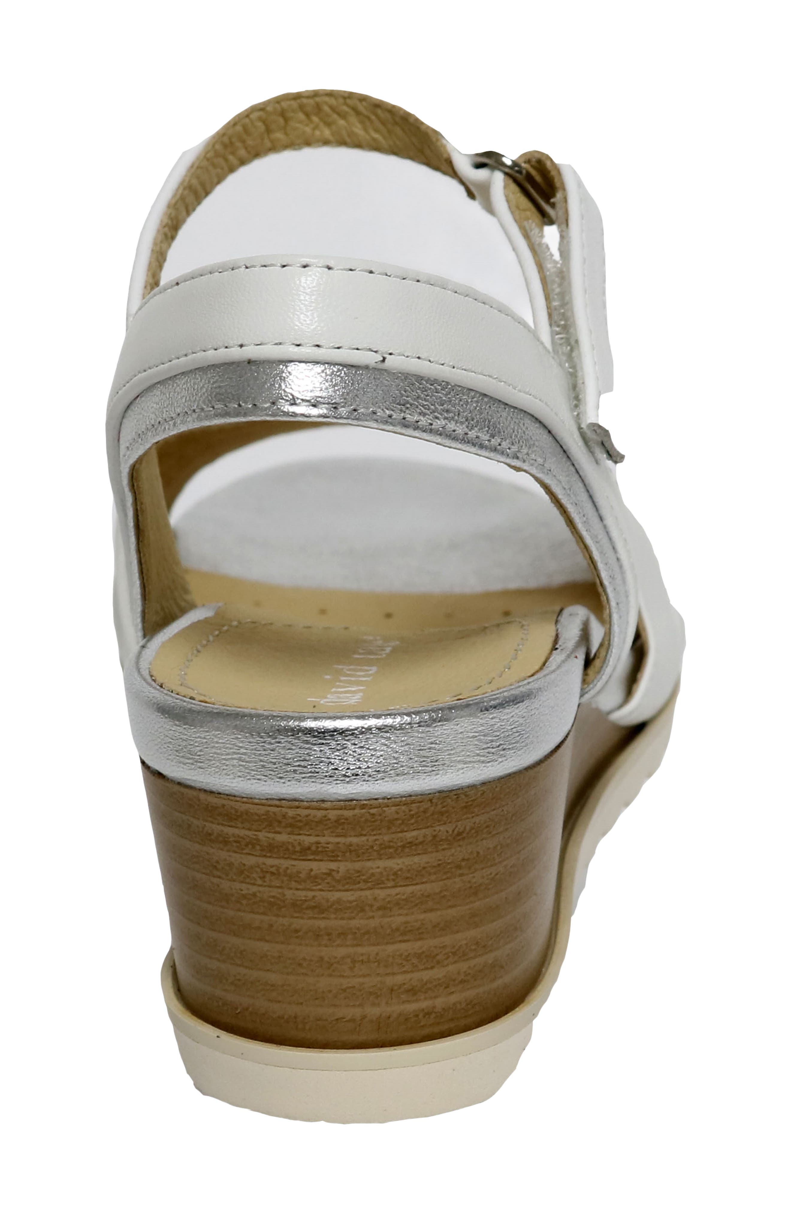 Kena Ankle Strap Wedge Sandal, Alternate, color, WHITE LAMB