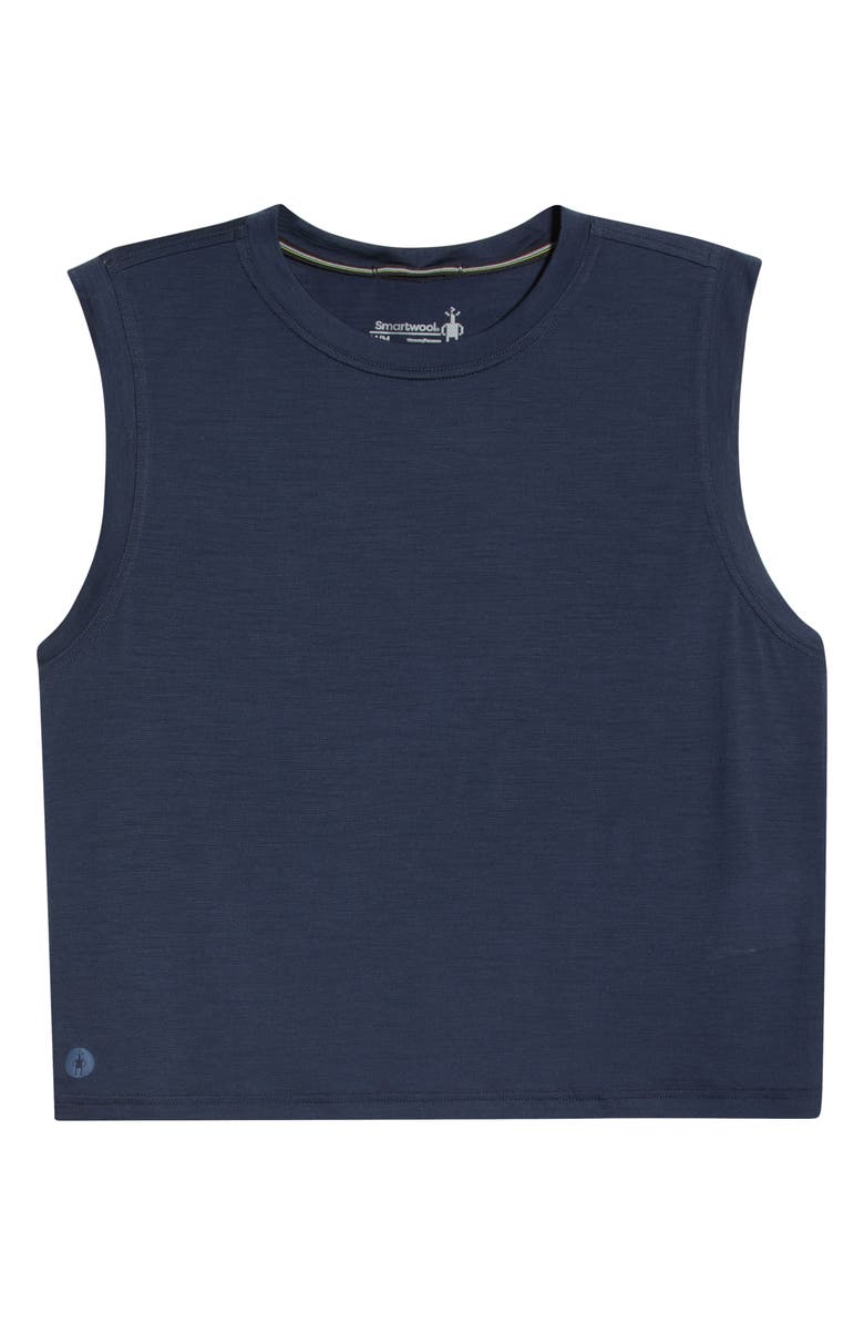 Smartwool Active Ultralite Crop Tank, Main, color, Deep Navy