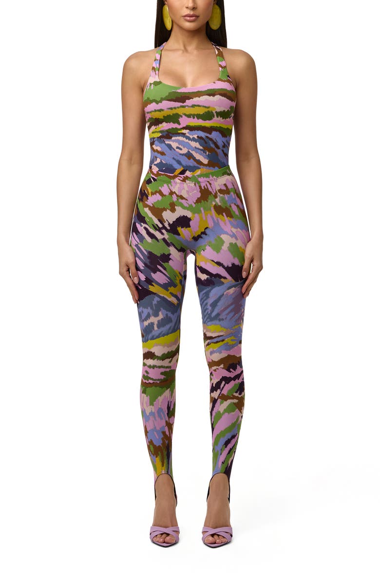 Naked Wardrobe Brush Storm Print Stirrup Leggings, Alternate, color, Brush Storm