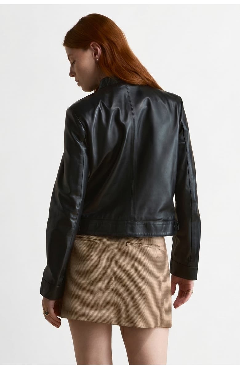 FURNIQ UK Blair Leather Jacket, Alternate, color, Black