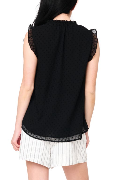Gibsonlook Clip Dot Ruffle Accent Top