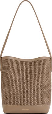 Mansur Gavriel Small Everyday Cabas Woven Raffia & Suede Bucket Tote