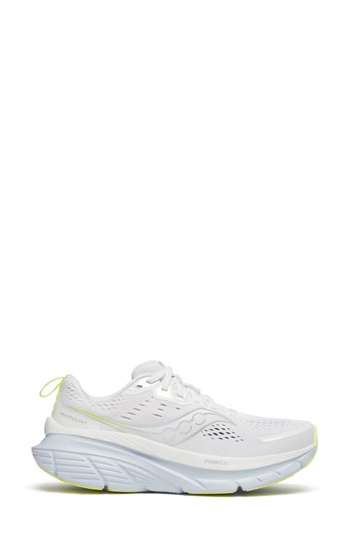 Saucony Guide 18 Running Shoe In White/ice Melt