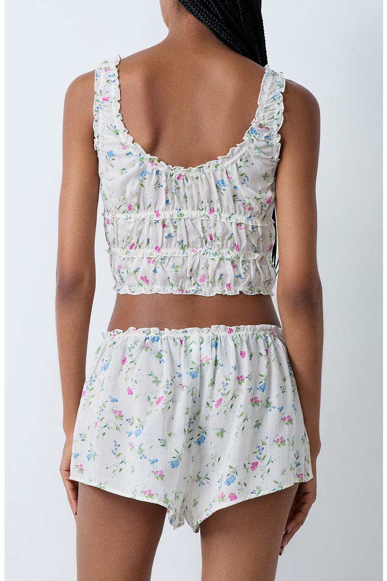 Prati Ruffle Crop Pajama Camisole, Alternate, color, IMPRIME FOND ECRU