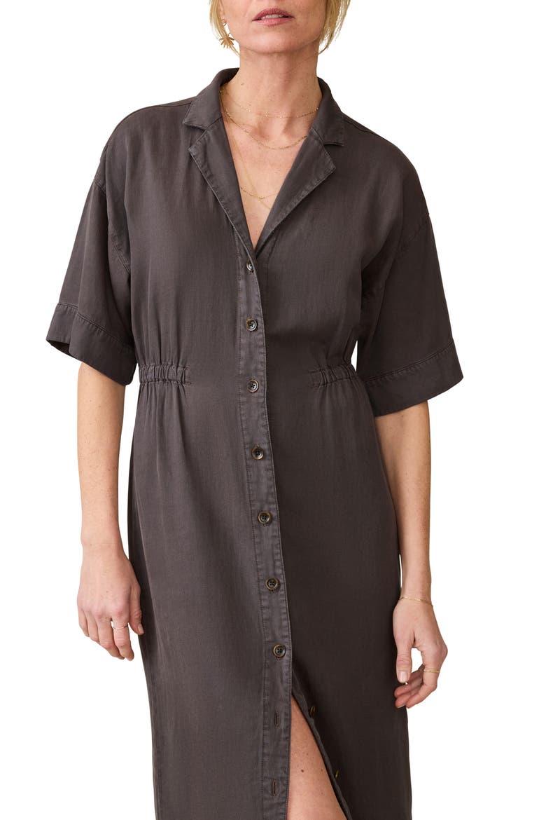 Topanga Midi Shirtdress, Alternate, color, WASHED BLACK