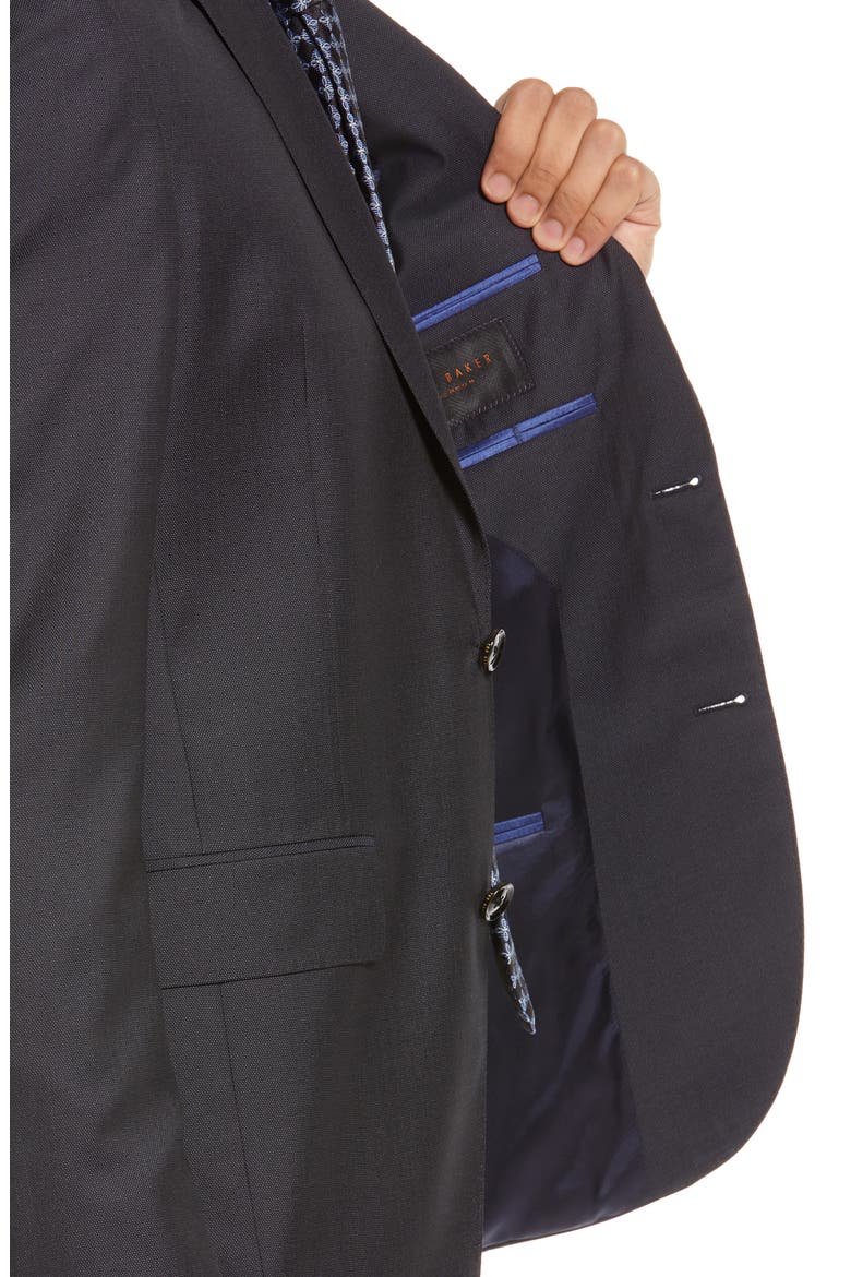 Robbie Slim Fit Micro Dot Wool & Silk Suit, Alternate, color, NAVY