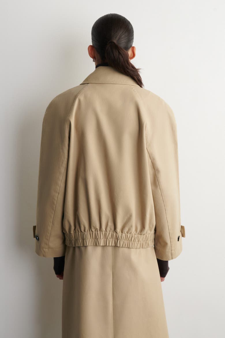 Rounded Cotton Blouson Jacket, Alternate, color, BEIGE