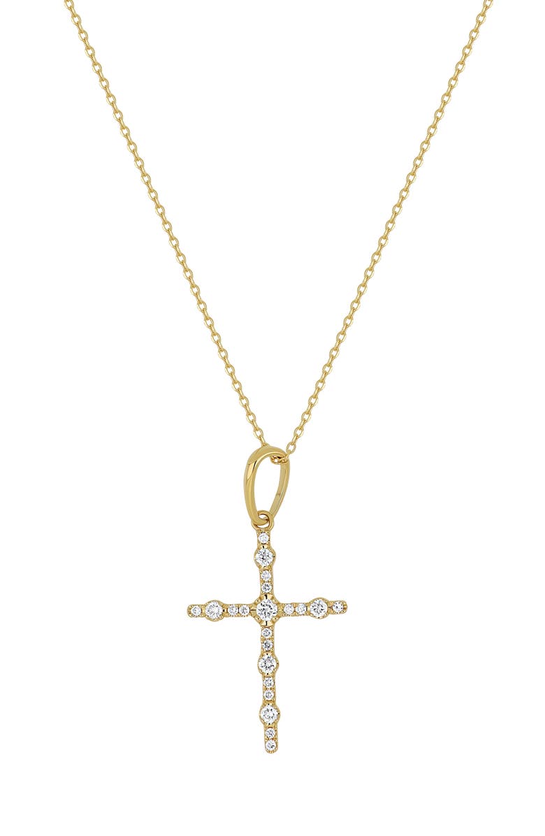 Bony Levy Solstice Diamond Petite Cross Pendant, Main, color, 18K Yellow Gold