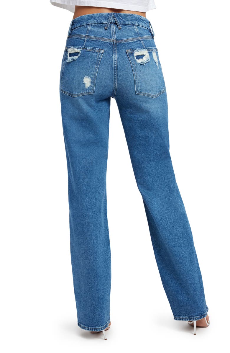 Good American Good '90s High Waist Straight Leg Jeans, Alternate, color,