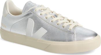 スニーカー Campo Sneakers in Silver and White Chromefree Leather CAMPO LEATHER WHITE CALIFORNIA | VEJA