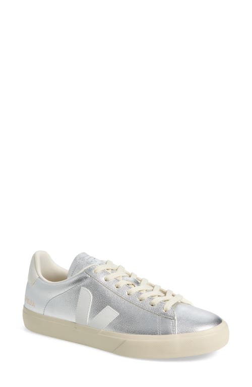 Veja Volley Leather Sneakers Color Silver In Silver White