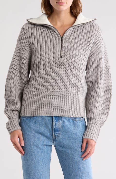 Crop Quarter Zip Sweater