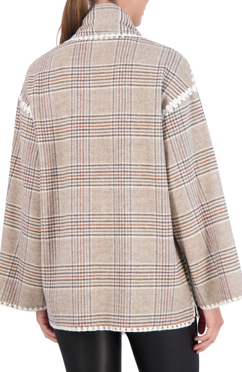 Ookie & Lala Faux Wool Scarf Coat, Alternate, color, Camel Plaid