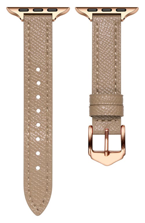 The Posh Tech Cleo Skinny Leather Apple Watch® Watchband In Tan