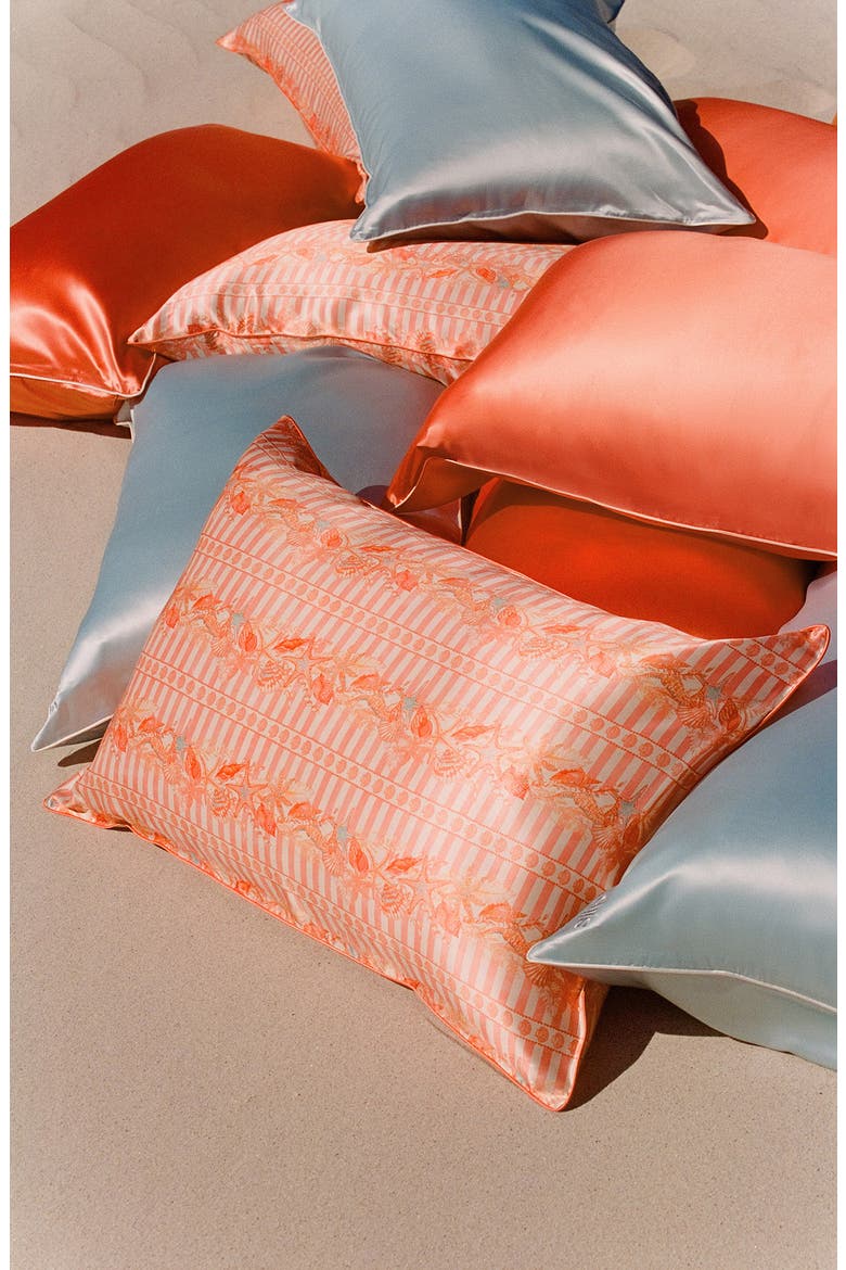 Seashell Queen Silk Pillowcase, Alternate, color, SEASHELL