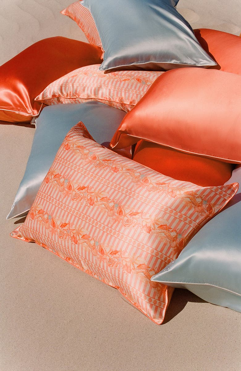 slip Seashell Queen Silk Pillowcase, Alternate, color, Seashell