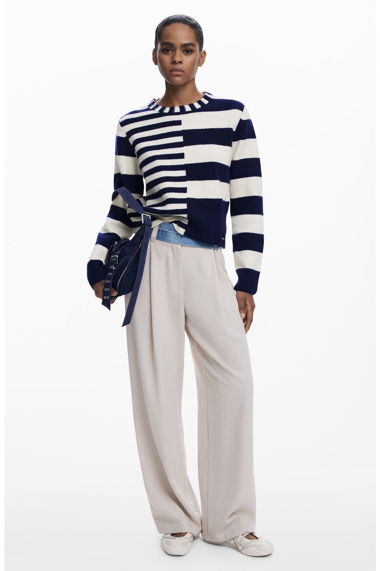 Mixed Stripe Sweater, Alternate, color, BLUE