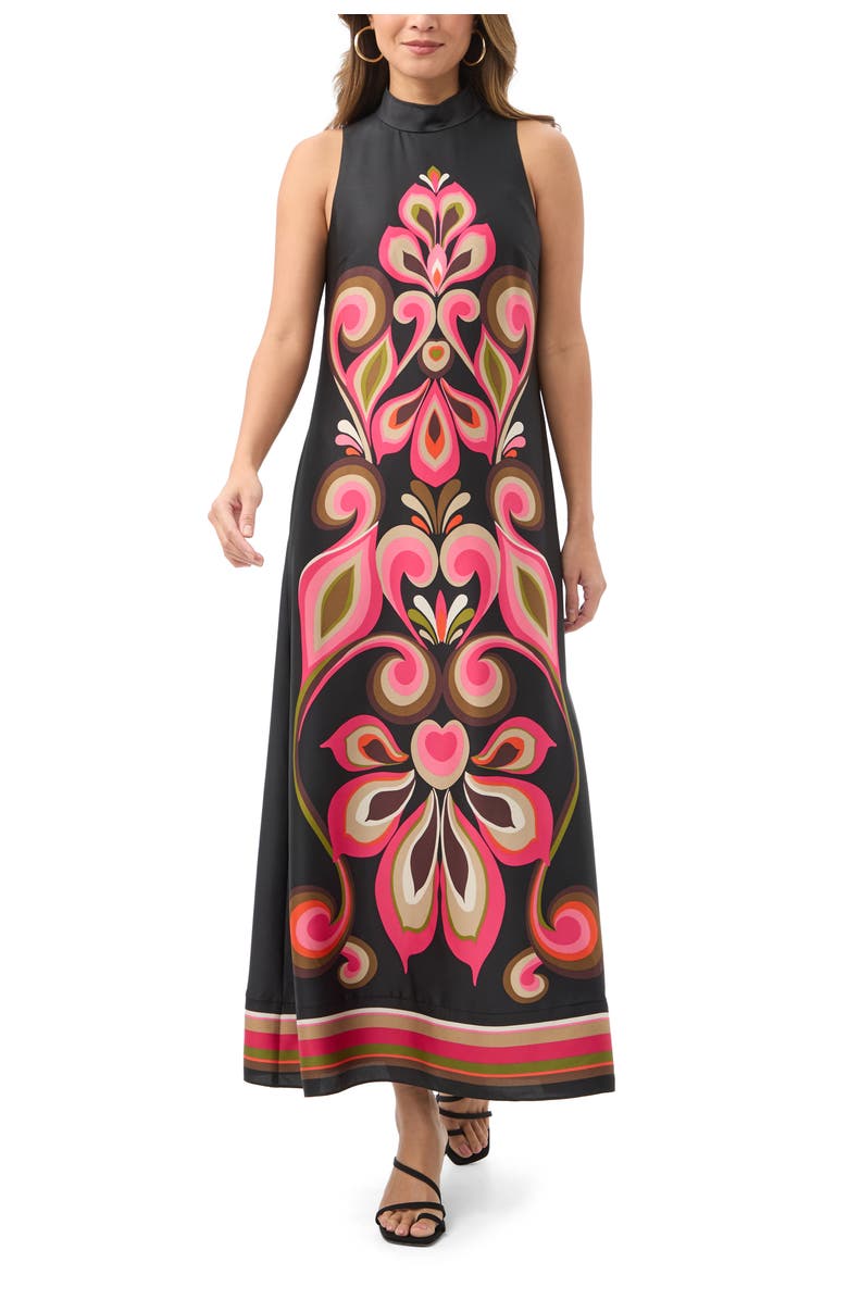 Trina Turk Loveage Printed Mock Neck Maxi Dress, Alternate, color, Multi