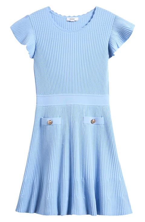 Kids' Miriam Flutter Sleeve Rib Dress (Big Kid)