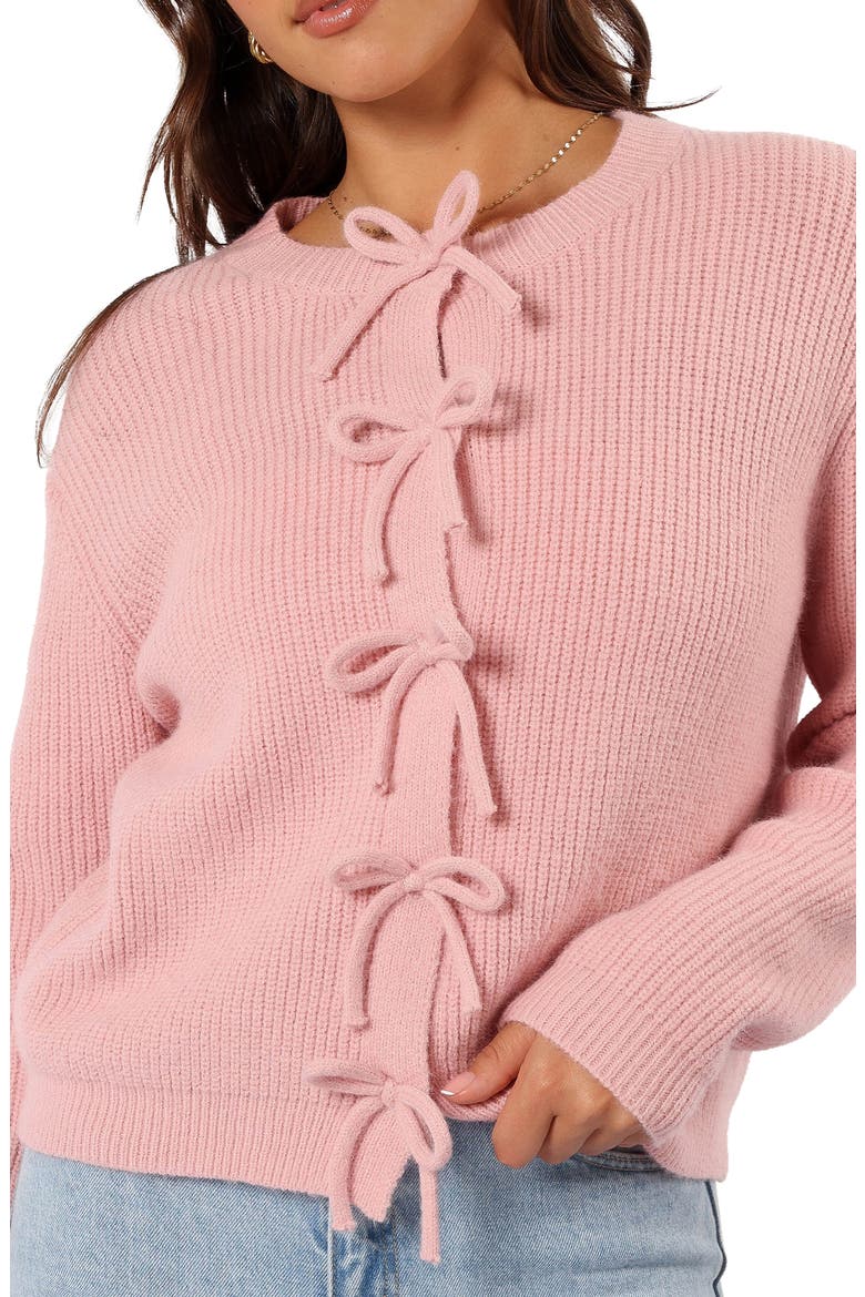 Wilde Bow Front Cardigan, Alternate, color, BLUSH