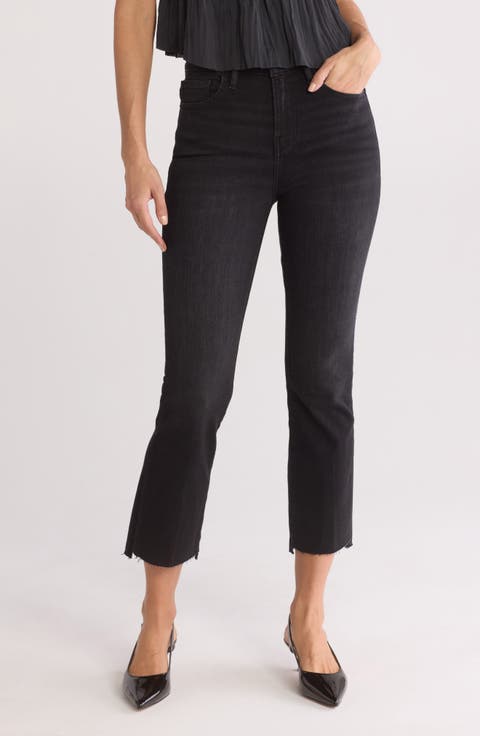 Le Crop Mini Boot Stagger Raw Hem Crop Bootcut Jeans (Tilt)