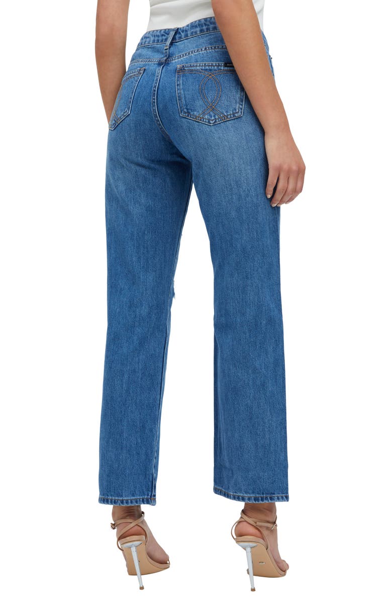 Bardot Lola Distressed Straight Leg Jeans, Alternate, color,