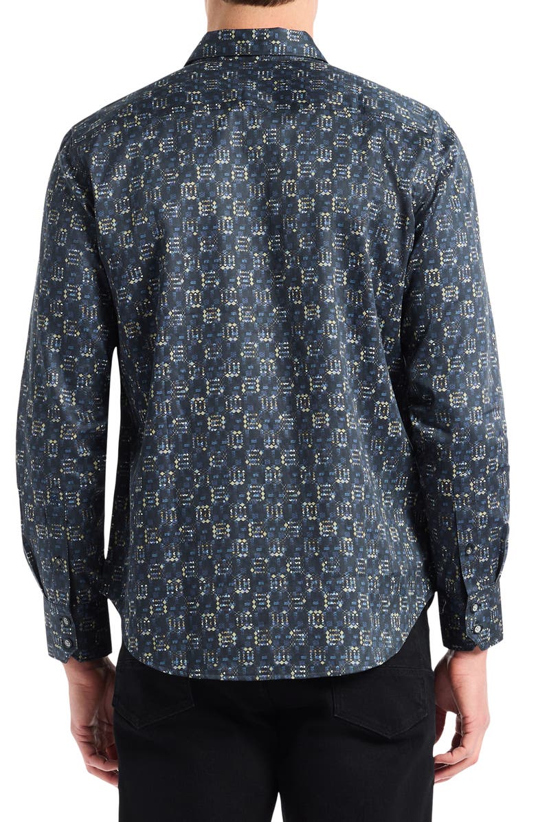 Robert Graham Deckard Cotton Button-Up Shirt, Alternate, color, Grey Multi