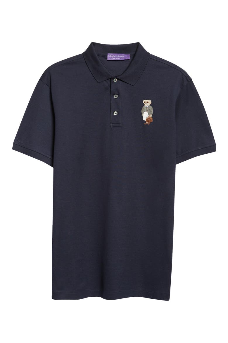 Polo Bear Patch Cotton Piqué Polo, Alternate, color, CLASSIC CHAIRMAN NAVY