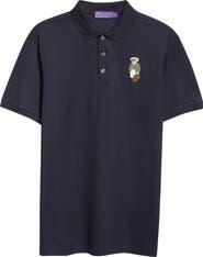 Ralph Lauren Purple Label Polo Bear Patch Cotton Piqué Polo