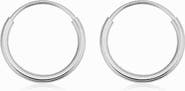 Oradina 14K White Gold Easy Day Petite Endless Hoops