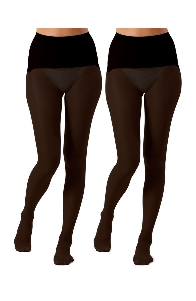 MeMoi Crystal 2-Pack Sheer Tights, Alternate, color, Black