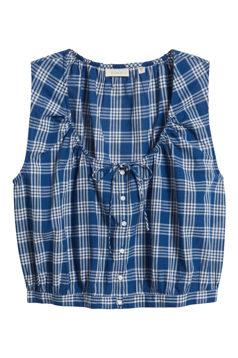 Theo Plaid Organic Cotton Voile Top, Alternate, color, DORSET PLAID