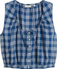 DÔEN Theo Plaid Organic Cotton Voile Top