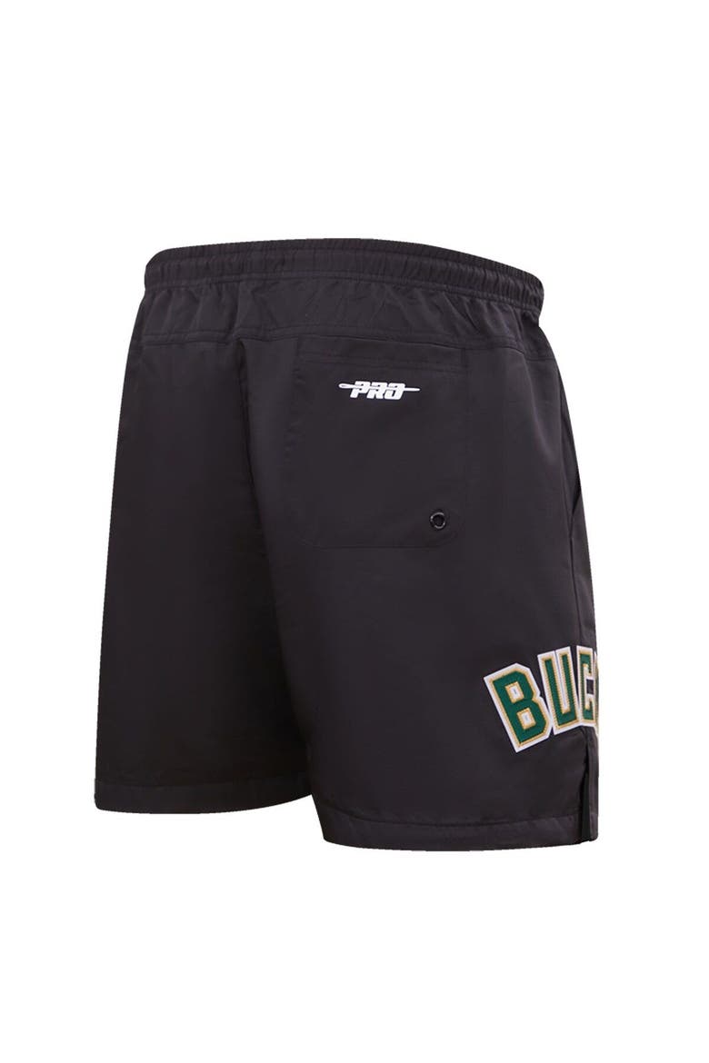 Men's Pro Standard Black Milwaukee Bucks Classics Woven Shorts, Alternate, color, Black