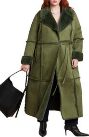 ELOQUII Long Fleece Lined Coat