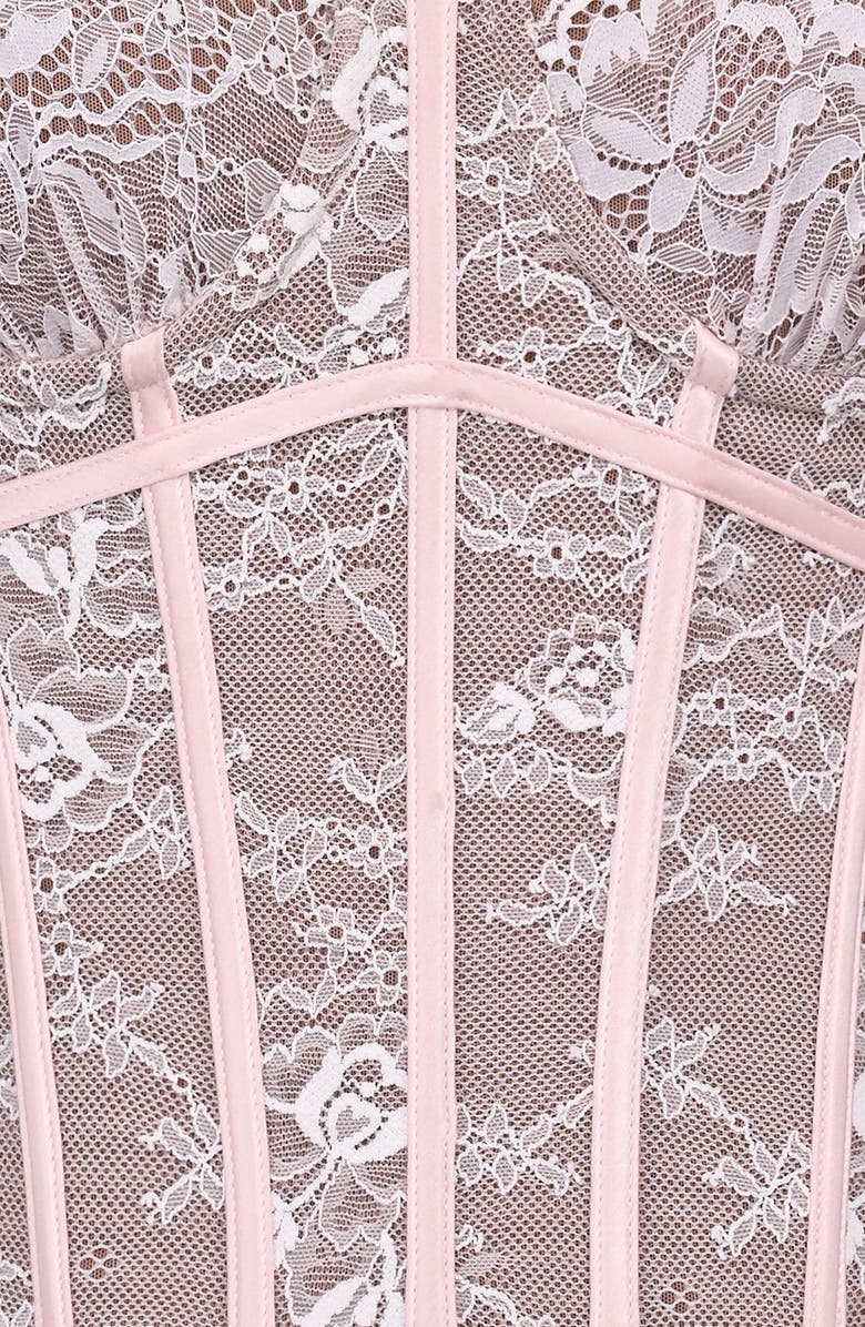 HOUSE OF CB Ayana Lace Corset Top, Alternate, color, Pink