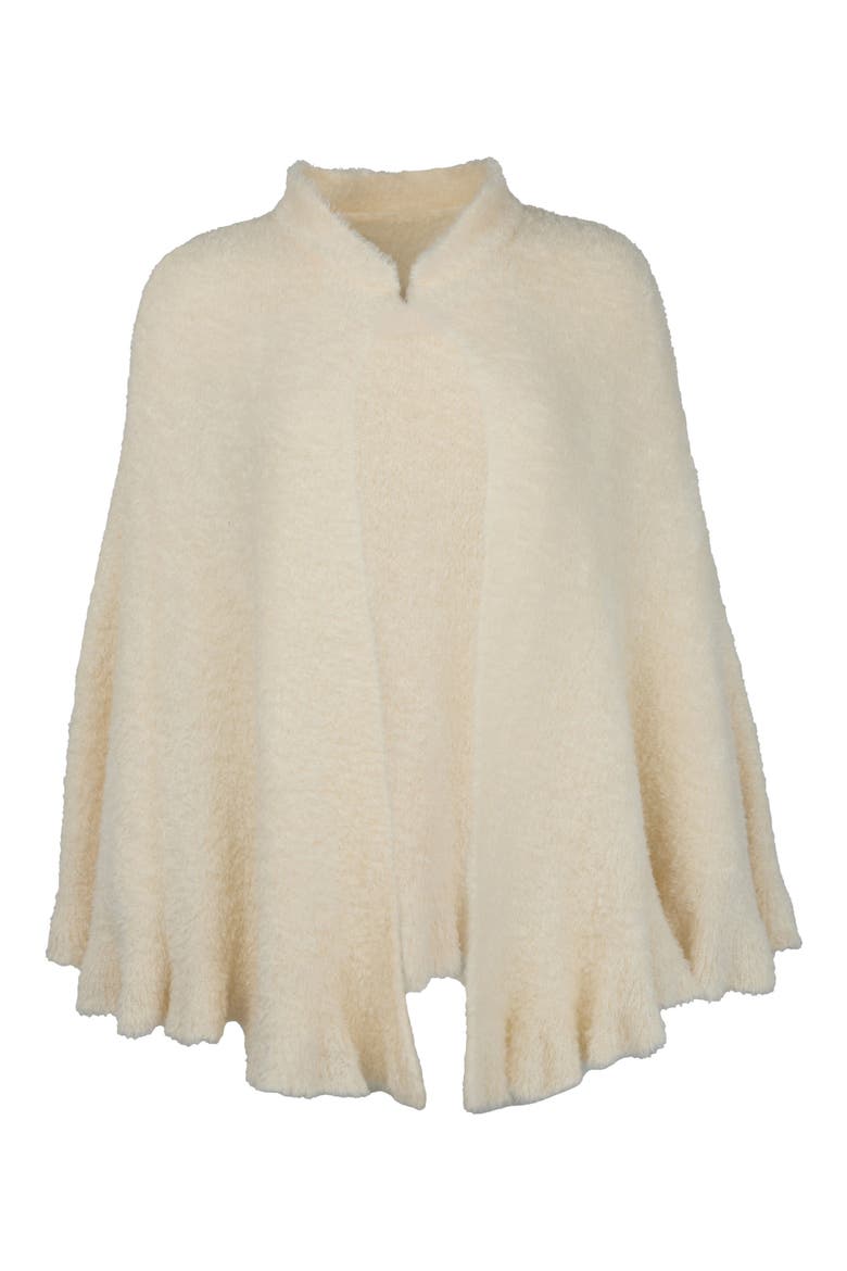 Plush Capelet Pomcho, Main, color, IVORY