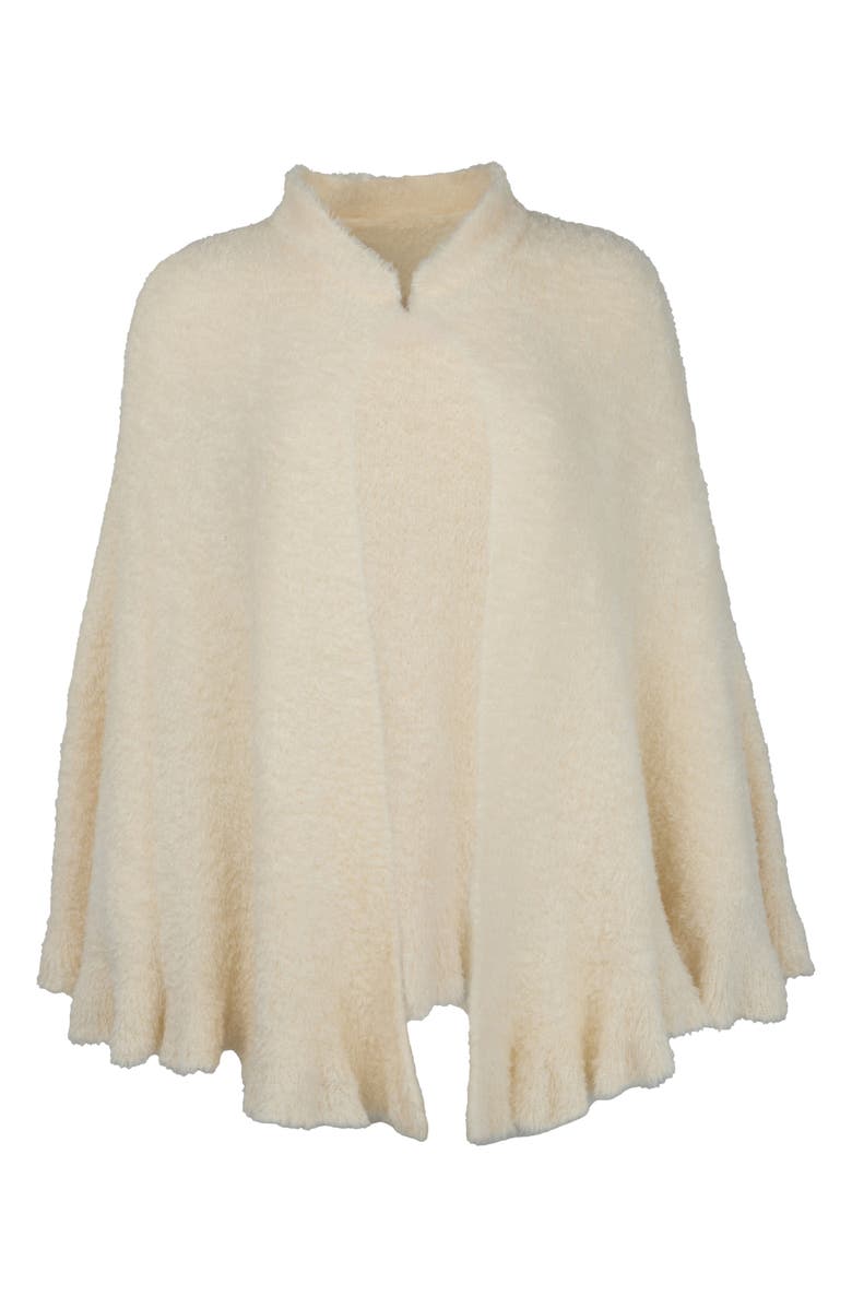 SAACHI Plush Capelet Pomcho, Main, color, Ivory