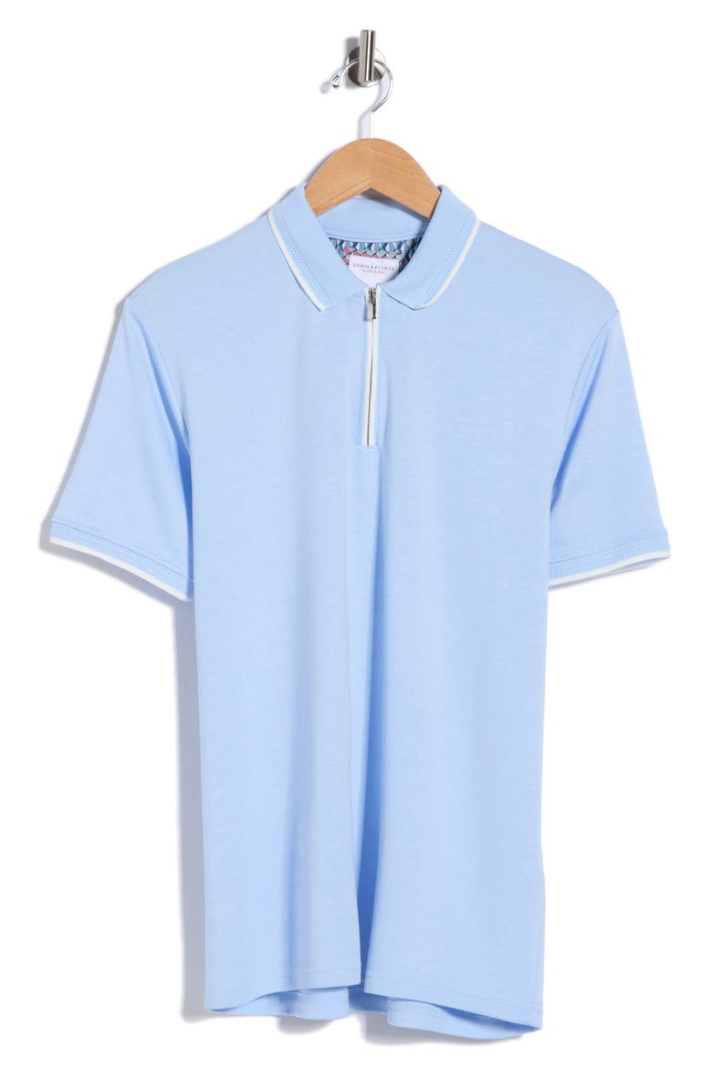 Quarter Zip Polo, Alternate, color, BLUE
